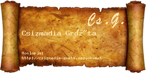 Csizmadia Gréta névjegykártya