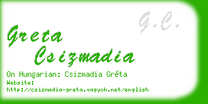 greta csizmadia business card